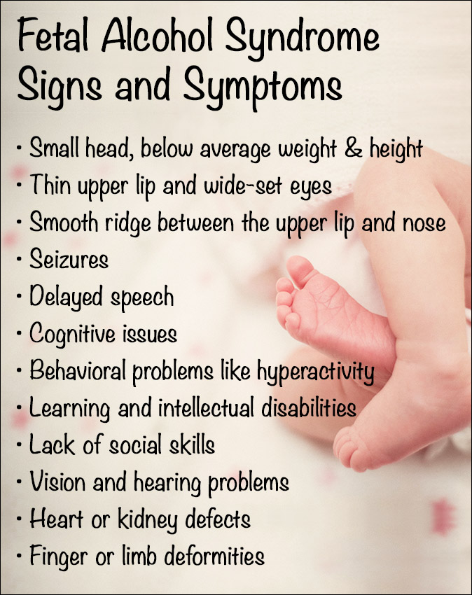 Symptoms of fetal alcohol syndrome